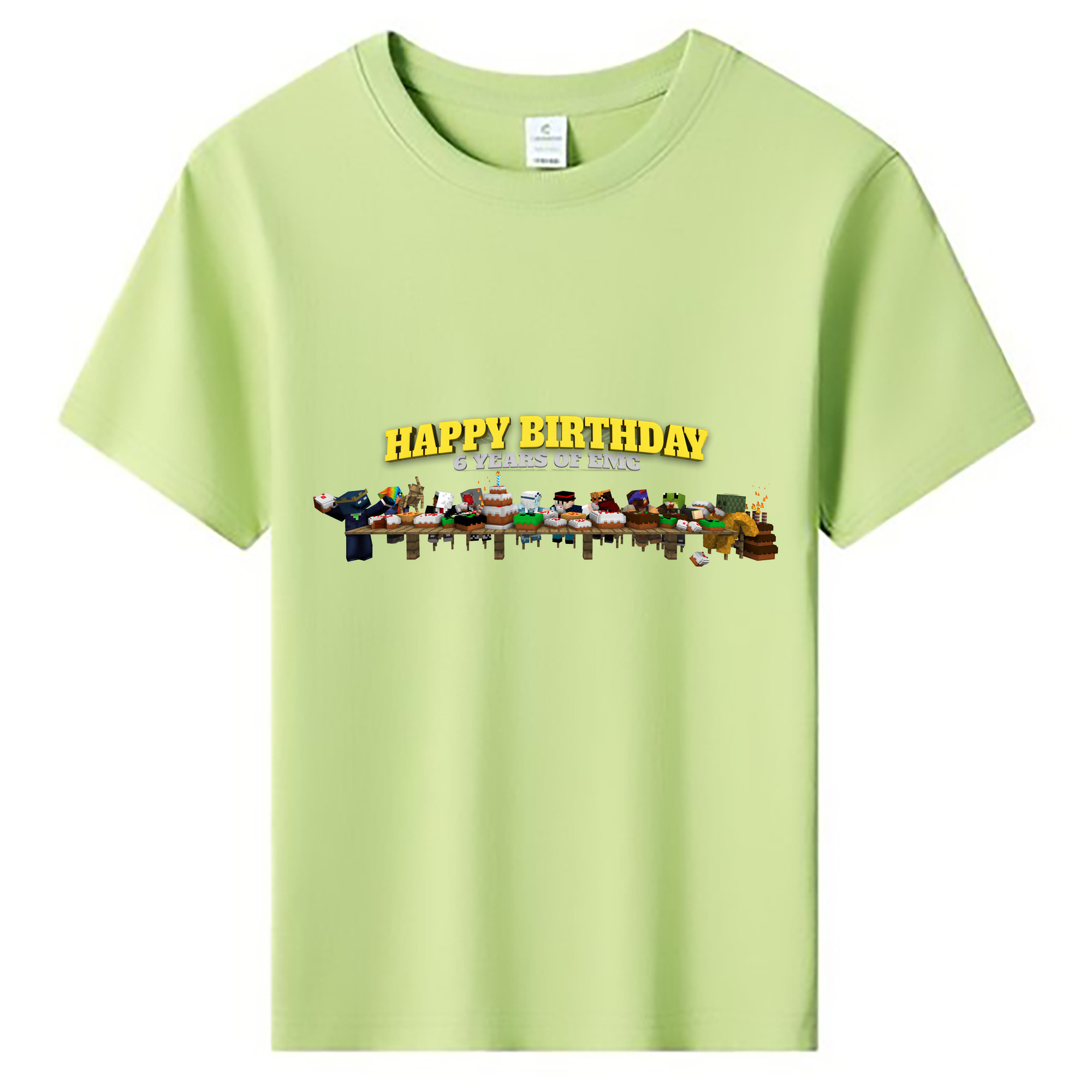 （画像用） マインクラフト ブロックの世界 Minecraft MC Block world 綿100％キッズTシャツ（フロントプリント）